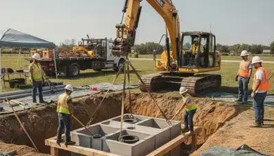 Septic tank installation worksite for Winter Springs, FL home by Winter Springs Plumbing