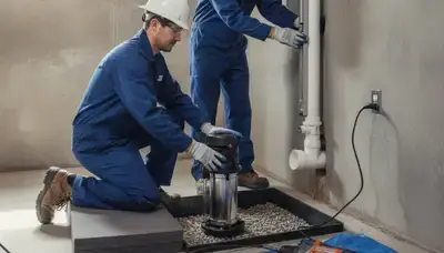 Winter Springs, FL plumber installing a sump pump to protect a home from heavy rain flooding